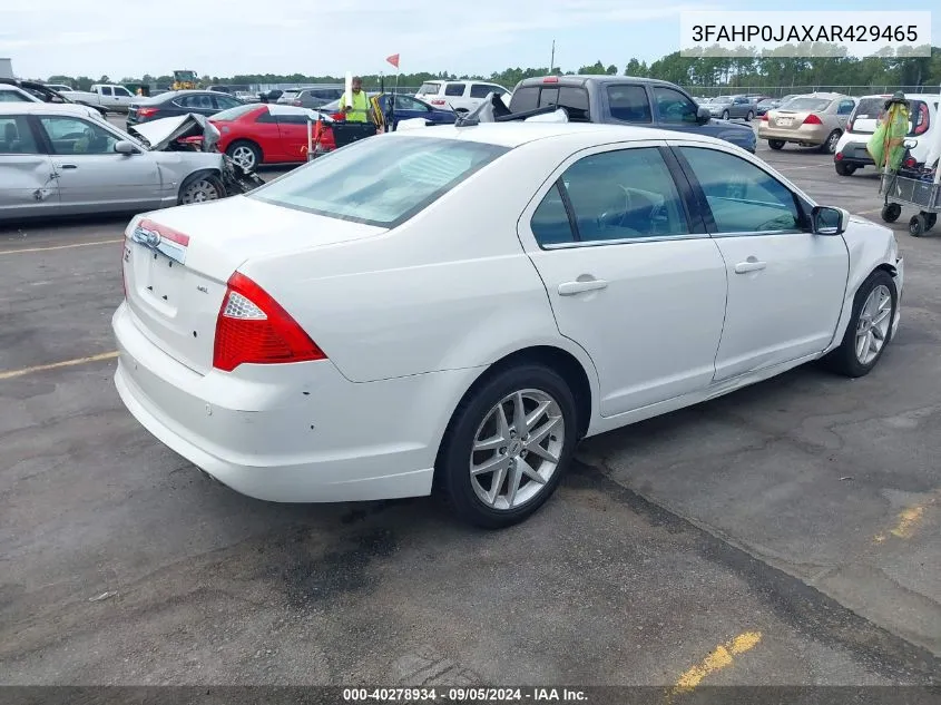 2010 Ford Fusion Sel VIN: 3FAHP0JAXAR429465 Lot: 40278934