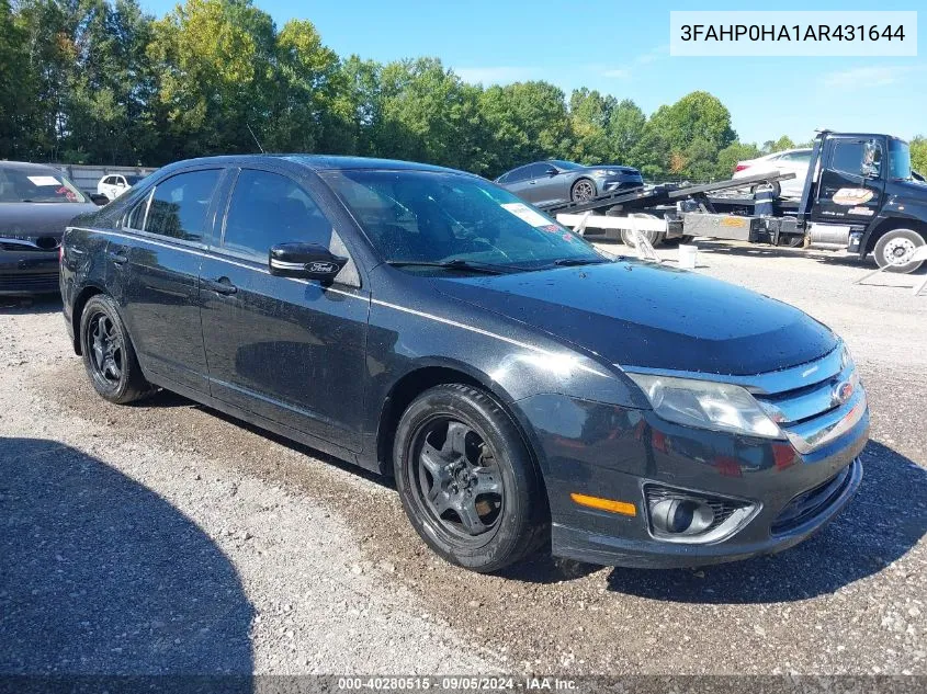 2010 Ford Fusion Se VIN: 3FAHP0HA1AR431644 Lot: 40280515