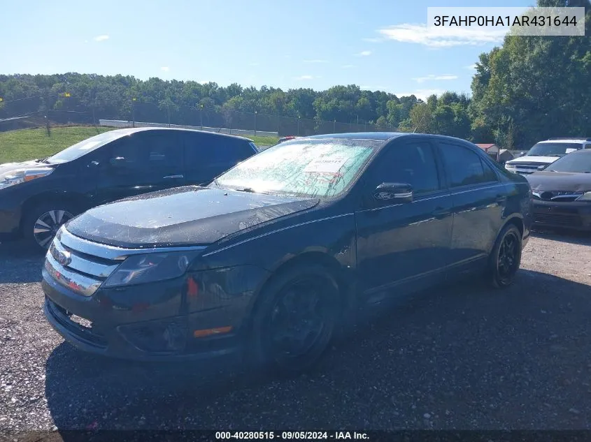 2010 Ford Fusion Se VIN: 3FAHP0HA1AR431644 Lot: 40280515