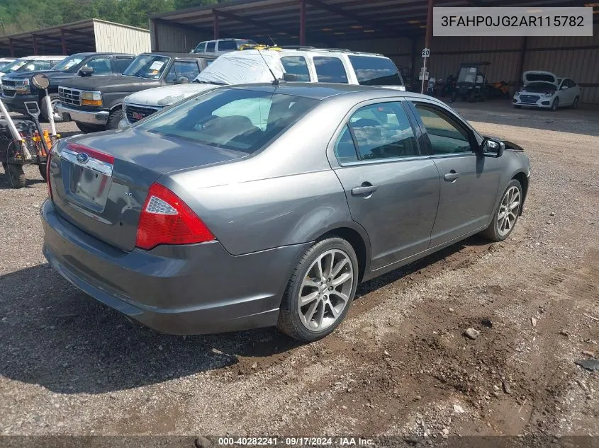 2010 Ford Fusion Sel VIN: 3FAHP0JG2AR115782 Lot: 40282241