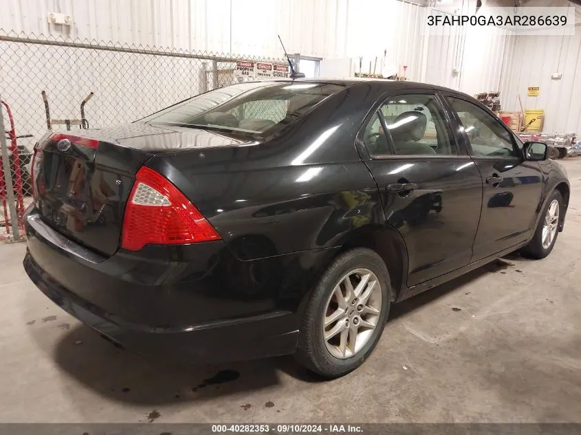 2010 Ford Fusion S VIN: 3FAHP0GA3AR286639 Lot: 40282353