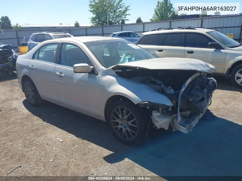 2010 Ford Fusion Se VIN: 3FAHP0HA6AR163027 Lot: 40286924