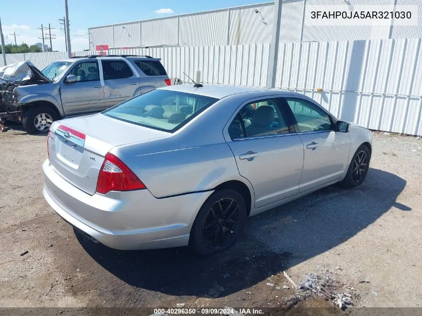 2010 Ford Fusion Sel VIN: 3FAHP0JA5AR321030 Lot: 40296350