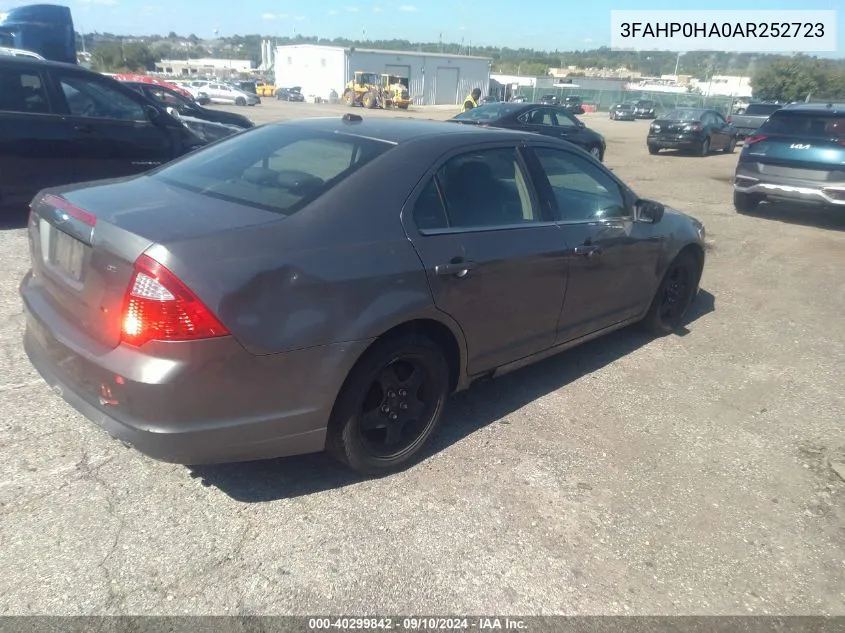 2010 Ford Fusion Se VIN: 3FAHP0HA0AR252723 Lot: 40299842