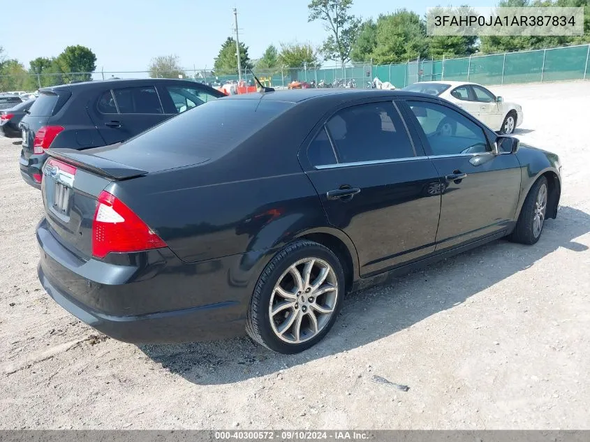 2010 Ford Fusion Sel VIN: 3FAHP0JA1AR387834 Lot: 40300572