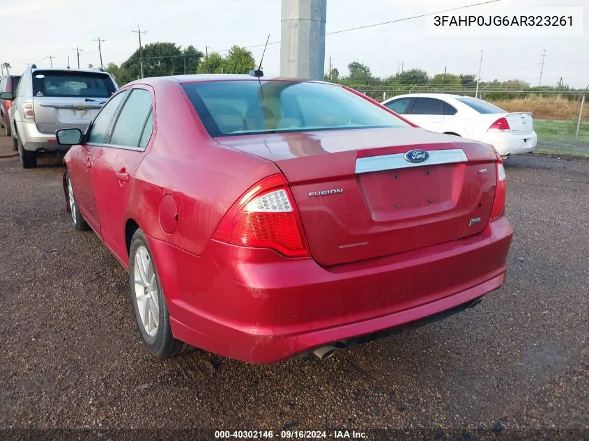 2010 Ford Fusion Sel VIN: 3FAHP0JG6AR323261 Lot: 40302146