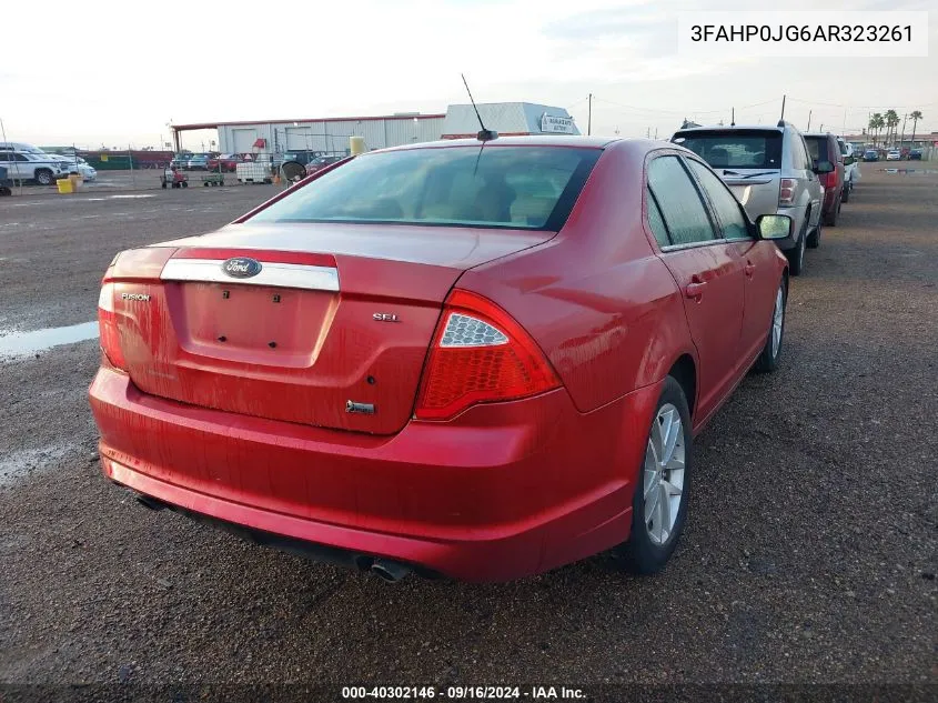 2010 Ford Fusion Sel VIN: 3FAHP0JG6AR323261 Lot: 40302146