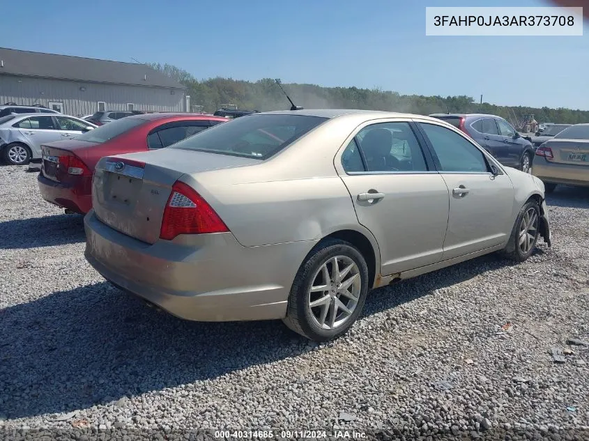 2010 Ford Fusion Sel VIN: 3FAHP0JA3AR373708 Lot: 40314685