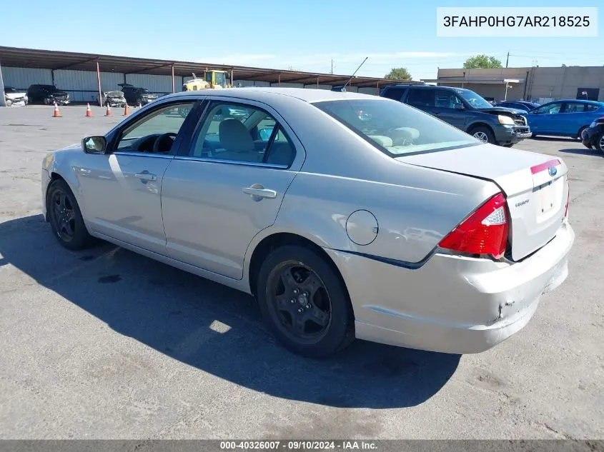 2010 Ford Fusion Se VIN: 3FAHP0HG7AR218525 Lot: 40326007