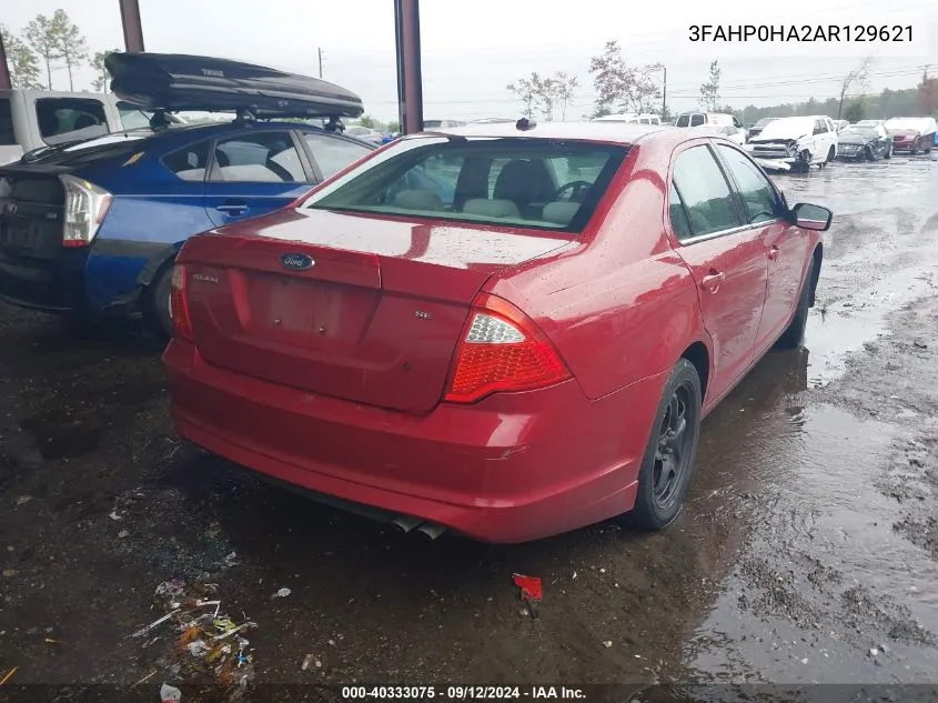 2010 Ford Fusion Se VIN: 3FAHP0HA2AR129621 Lot: 40333075