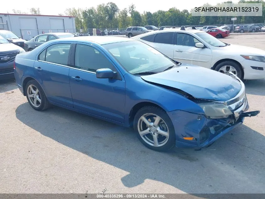 2010 Ford Fusion Se VIN: 3FAHP0HA8AR152319 Lot: 40335296