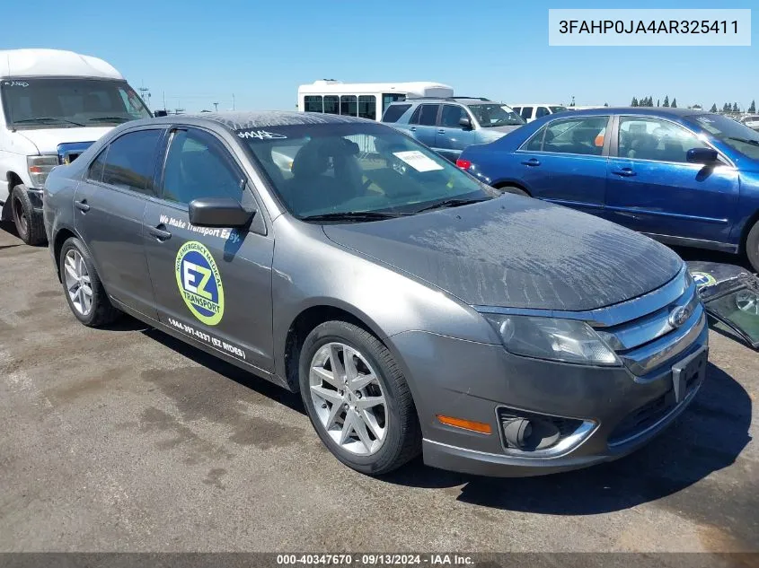 2010 Ford Fusion Sel VIN: 3FAHP0JA4AR325411 Lot: 40347670