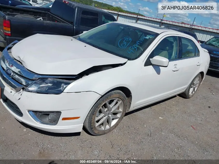 2010 Ford Fusion Sel VIN: 3FAHP0JG5AR406826 Lot: 40349104