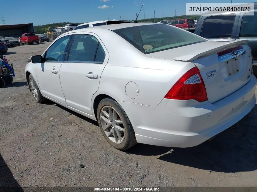 2010 Ford Fusion Sel VIN: 3FAHP0JG5AR406826 Lot: 40349104