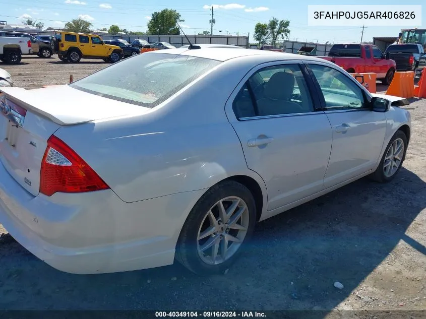 2010 Ford Fusion Sel VIN: 3FAHP0JG5AR406826 Lot: 40349104