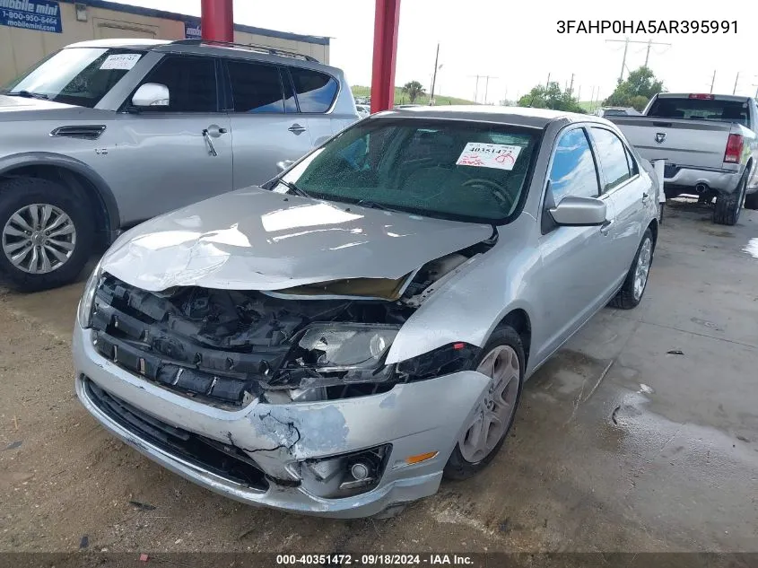 2010 Ford Fusion Se VIN: 3FAHP0HA5AR395991 Lot: 40351472