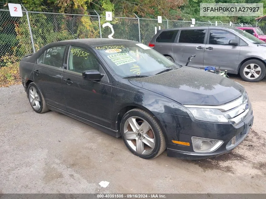 2010 Ford Fusion Sport VIN: 3FAHP0KC1A27927 Lot: 40351505