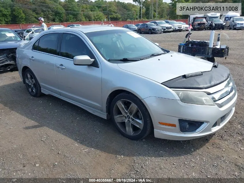 2010 Ford Fusion Sport VIN: 3FAHP0KC3AR111008 Lot: 40355667