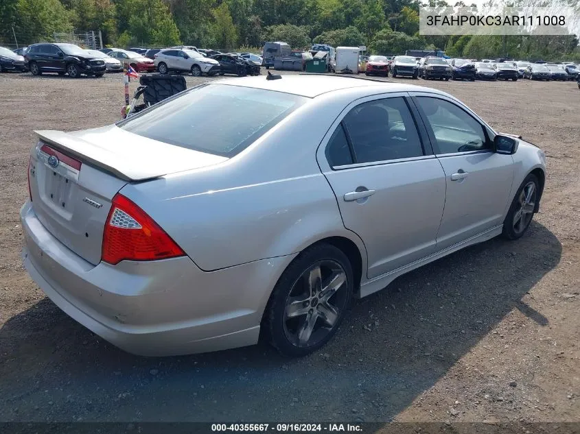 2010 Ford Fusion Sport VIN: 3FAHP0KC3AR111008 Lot: 40355667