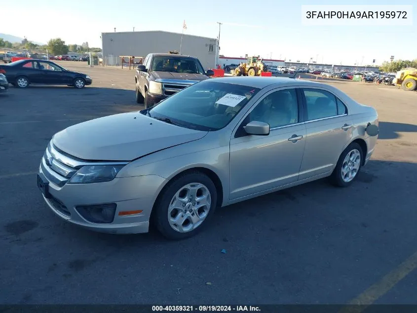 2010 Ford Fusion Se VIN: 3FAHP0HA9AR195972 Lot: 40359321