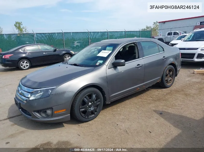 2010 Ford Fusion Se VIN: 3FAHP0HG8AR246124 Lot: 40364425