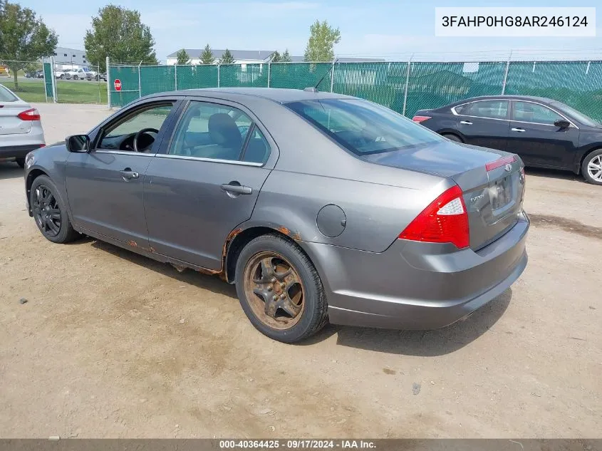 2010 Ford Fusion Se VIN: 3FAHP0HG8AR246124 Lot: 40364425