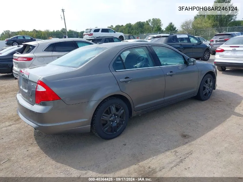 2010 Ford Fusion Se VIN: 3FAHP0HG8AR246124 Lot: 40364425