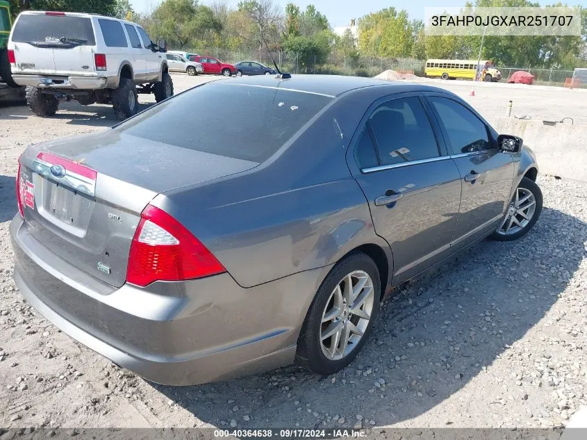 2010 Ford Fusion Sel VIN: 3FAHP0JGXAR251707 Lot: 40364638