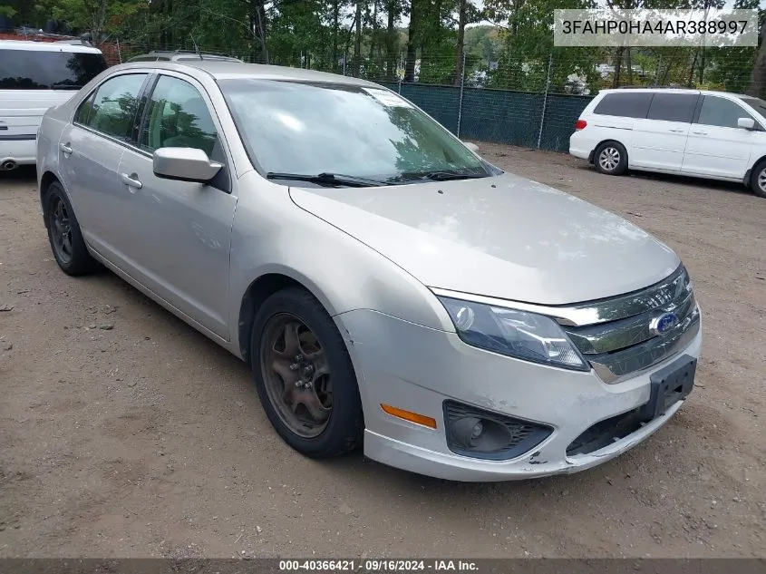 2010 Ford Fusion Se VIN: 3FAHP0HA4AR388997 Lot: 40366421