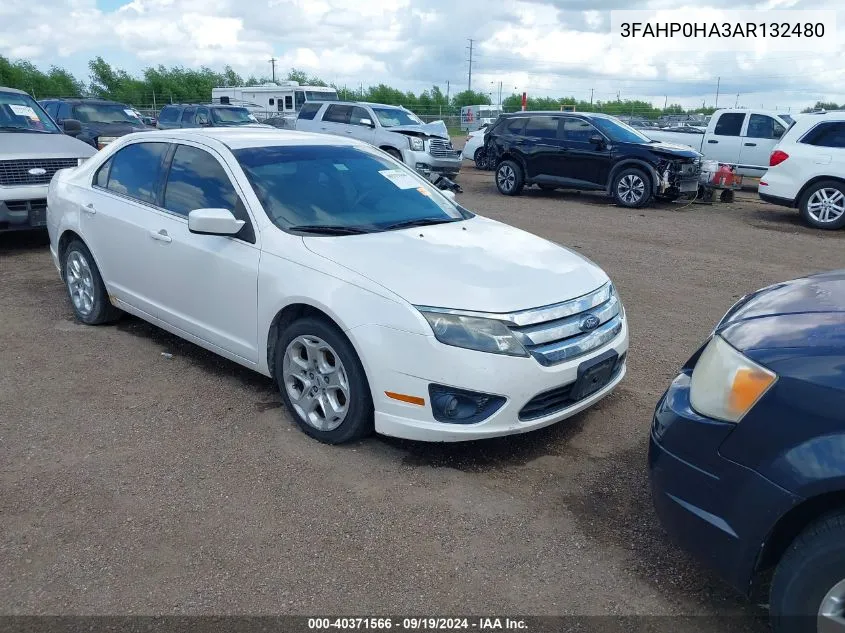 2010 Ford Fusion Se VIN: 3FAHP0HA3AR132480 Lot: 40371566