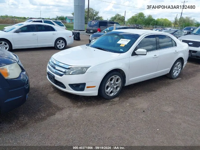 2010 Ford Fusion Se VIN: 3FAHP0HA3AR132480 Lot: 40371566