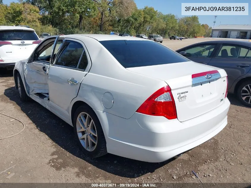 2010 Ford Fusion Sel VIN: 3FAHP0JG9AR381235 Lot: 40373671