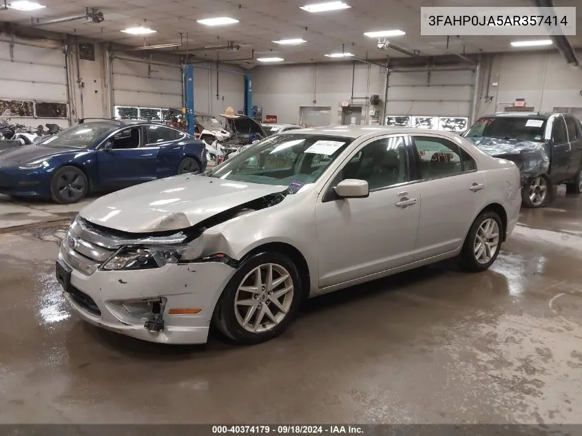 2010 Ford Fusion Sel VIN: 3FAHP0JA5AR357414 Lot: 40374179