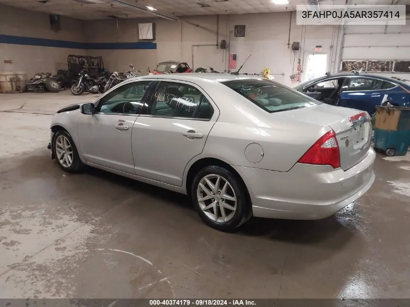 2010 Ford Fusion Sel VIN: 3FAHP0JA5AR357414 Lot: 40374179