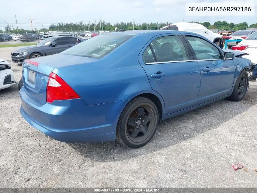 2010 Ford Fusion Se VIN: 3FAHP0HA5AR297186 Lot: 40377789