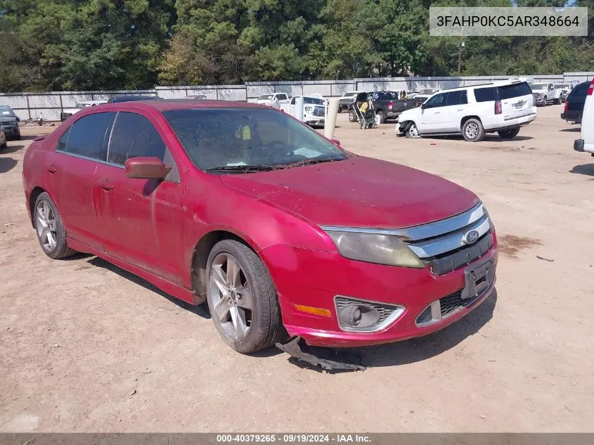 2010 Ford Fusion Sport VIN: 3FAHP0KC5AR348664 Lot: 40379265