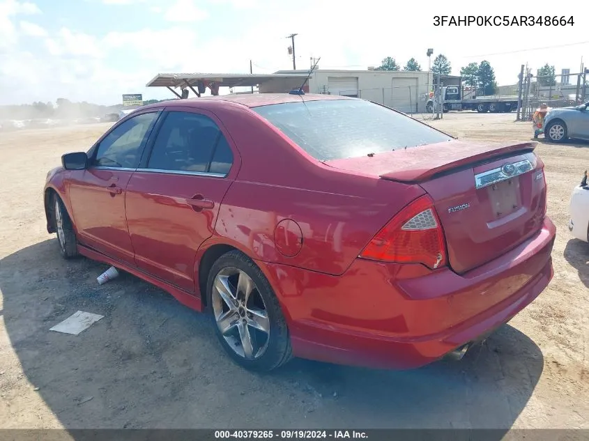 2010 Ford Fusion Sport VIN: 3FAHP0KC5AR348664 Lot: 40379265