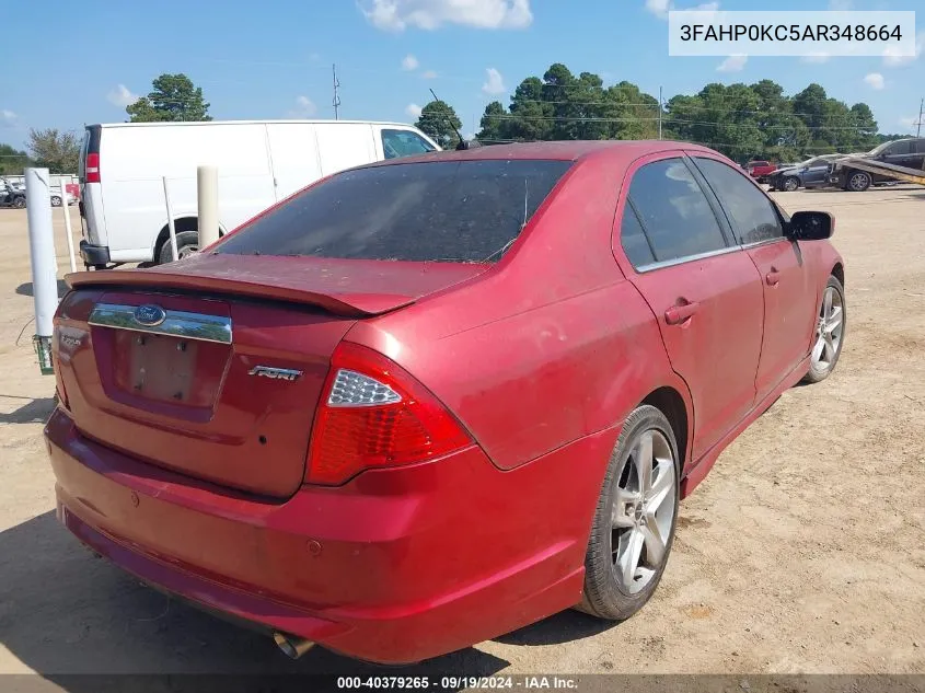 2010 Ford Fusion Sport VIN: 3FAHP0KC5AR348664 Lot: 40379265