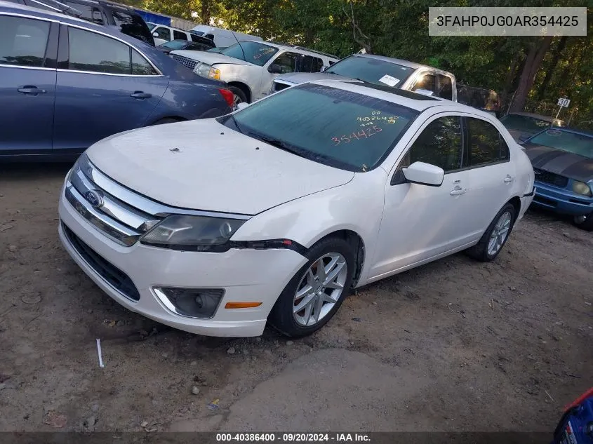 2010 Ford Fusion Sel VIN: 3FAHP0JG0AR354425 Lot: 40386400