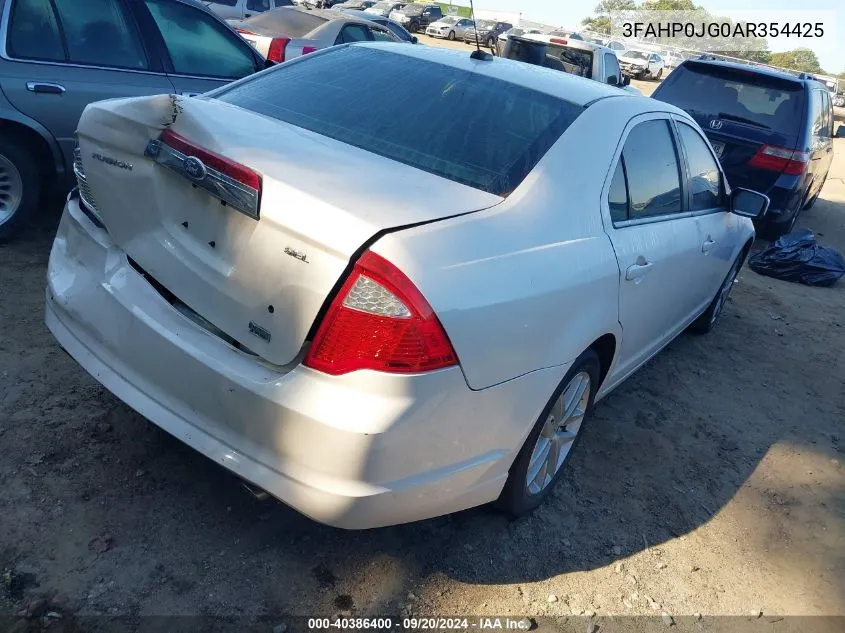 2010 Ford Fusion Sel VIN: 3FAHP0JG0AR354425 Lot: 40386400