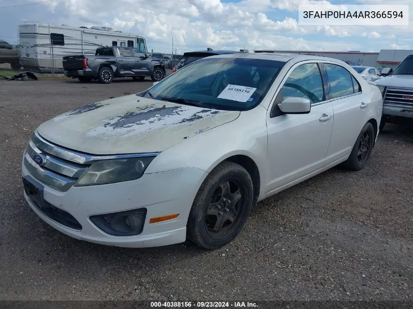 2010 Ford Fusion Se VIN: 3FAHP0HA4AR366594 Lot: 40388156