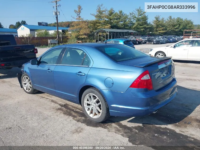 2010 Ford Fusion Sel VIN: 3FAHP0CG8AR333996 Lot: 40398380