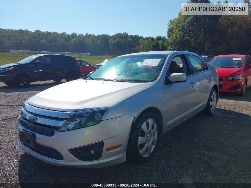 2010 Ford Fusion Se VIN: 3FAHP0HG3AR120950 Lot: 40398933