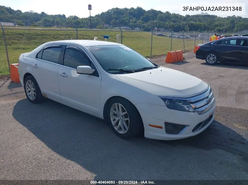 2010 Ford Fusion Sel VIN: 3FAHP0JA2AR231348 Lot: 40404093