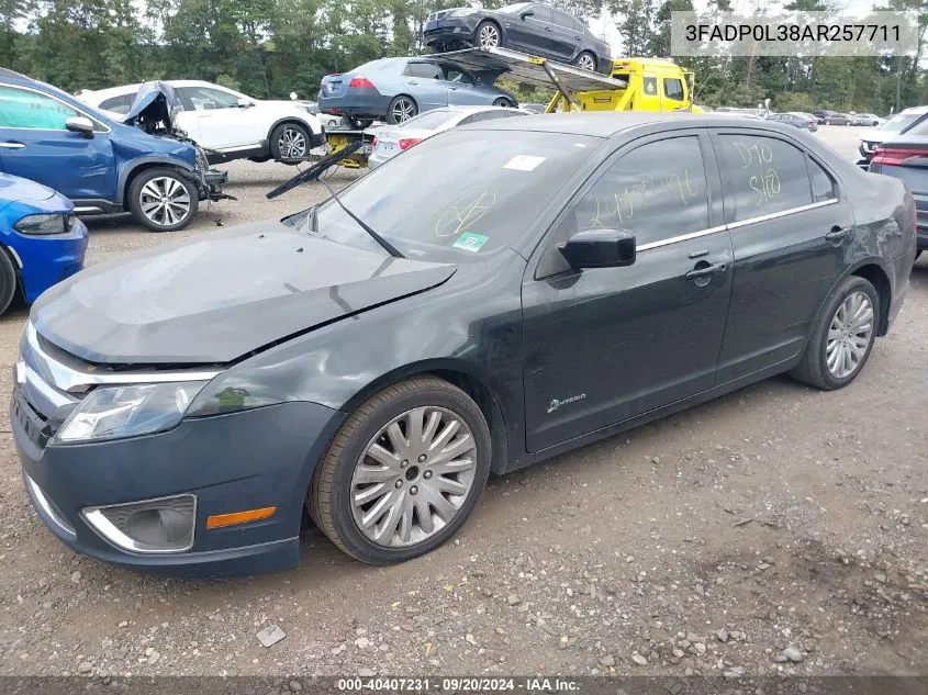 2010 Ford Fusion Hybrid VIN: 3FADP0L38AR257711 Lot: 40407231