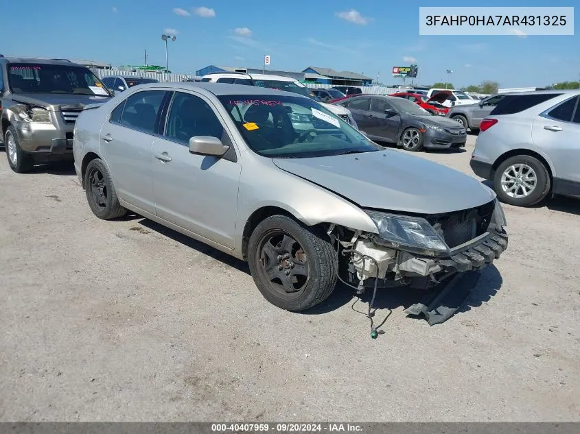 2010 Ford Fusion Se VIN: 3FAHP0HA7AR431325 Lot: 40407959