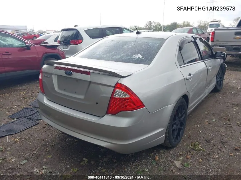 2010 Ford Fusion Se VIN: 3FAHP0HG1AR239578 Lot: 40411813