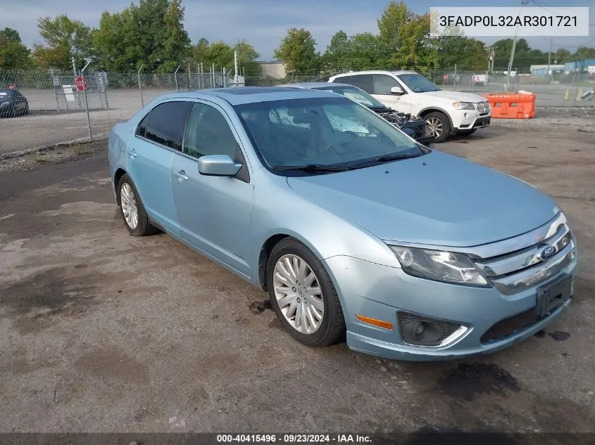 2010 Ford Fusion Hybrid Hybrid VIN: 3FADP0L32AR301721 Lot: 40415496