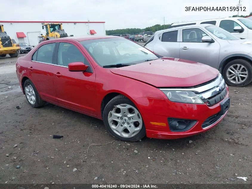 2010 Ford Fusion Se VIN: 3FAHP0HA4AR159512 Lot: 40416240