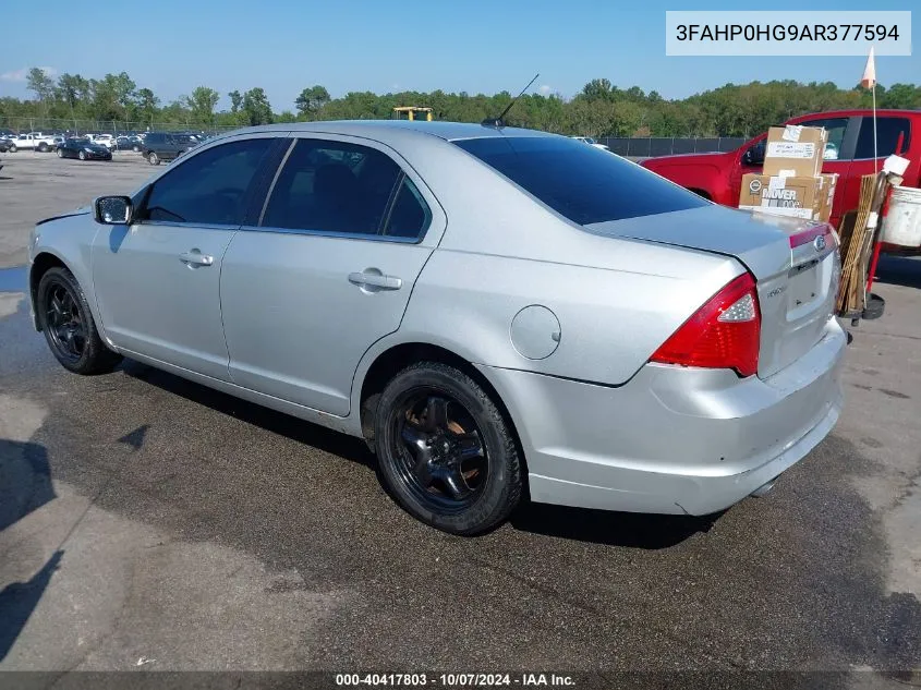 2010 Ford Fusion Se VIN: 3FAHP0HG9AR377594 Lot: 40417803